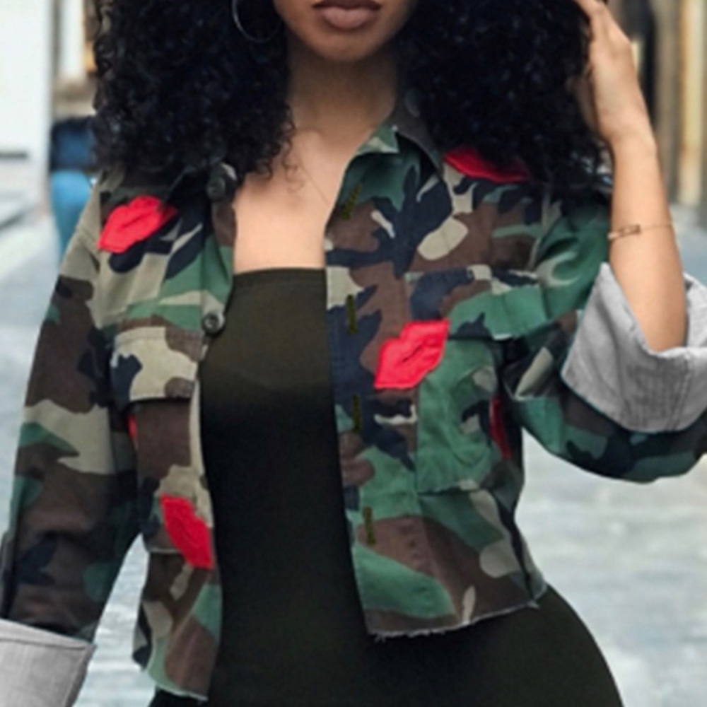 Printed green coat